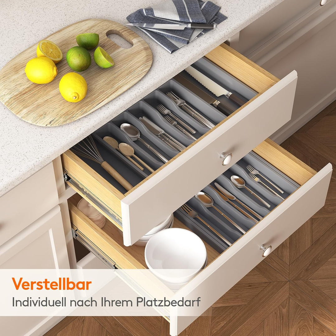 Lifewit Besteckhalter, erweiterbarer Utensilienhalter für Schublade, Verstellbarer Besteckkasten, ko