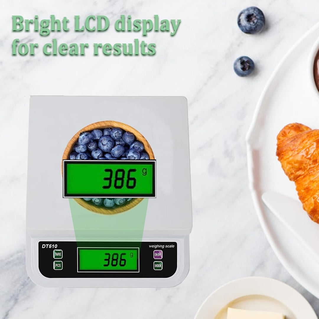 Küchenwaage Digital, 30kg Küche Digitalwaage mit LCD Display Waage küchenwaage mit 6 Arten Einheiten