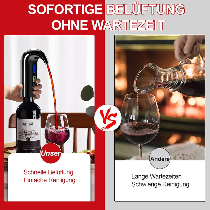 Cosyall Elektrischer Wein Dekanter, Automatischer und Tragbarer Weinbelüfter, Dosierbarer Weinspende