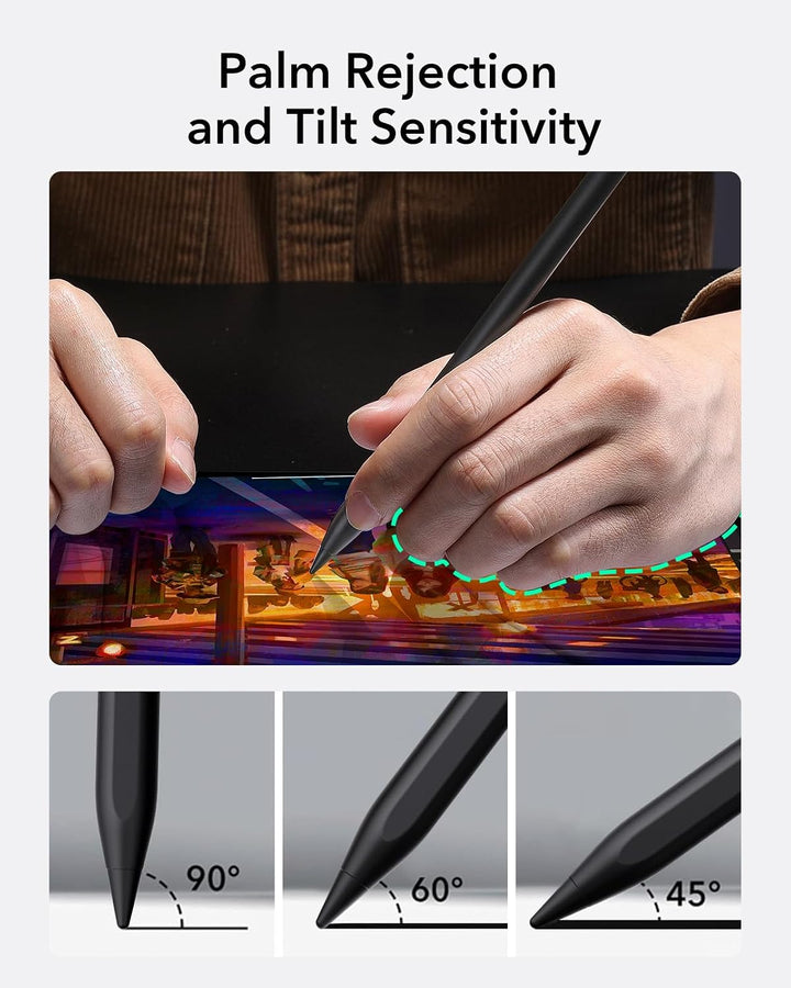 ESR Stift für iPad 2018-2026, Pencil mit Tilt Sensitivity, Palm Rejection | Stift mit Handflächenabw