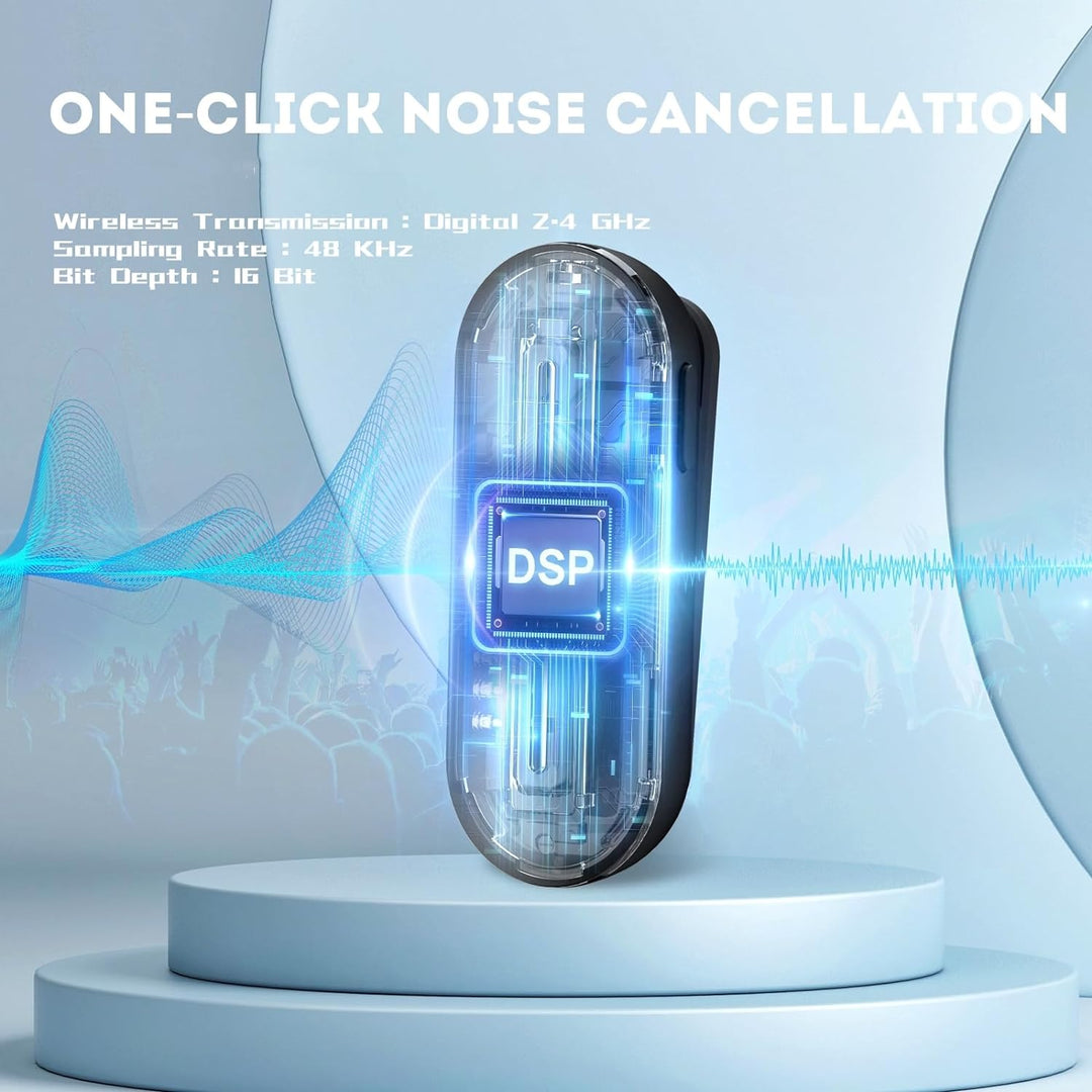 Moman Lavalier-Funkmikrofon-Ansteckmikrofon-USB-C-Kabellos 2.4GHz Auto Noise Canceling 120m für Andr