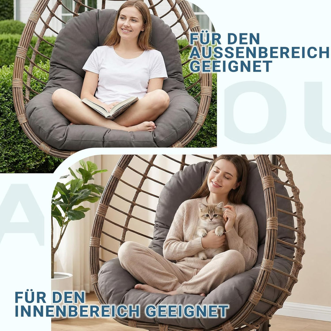 Hängesessel Kissen Ersatzkissen Outdoor: Thick Soft Polyester Sitzkissen 80x120 cm Egg Swing Cushion