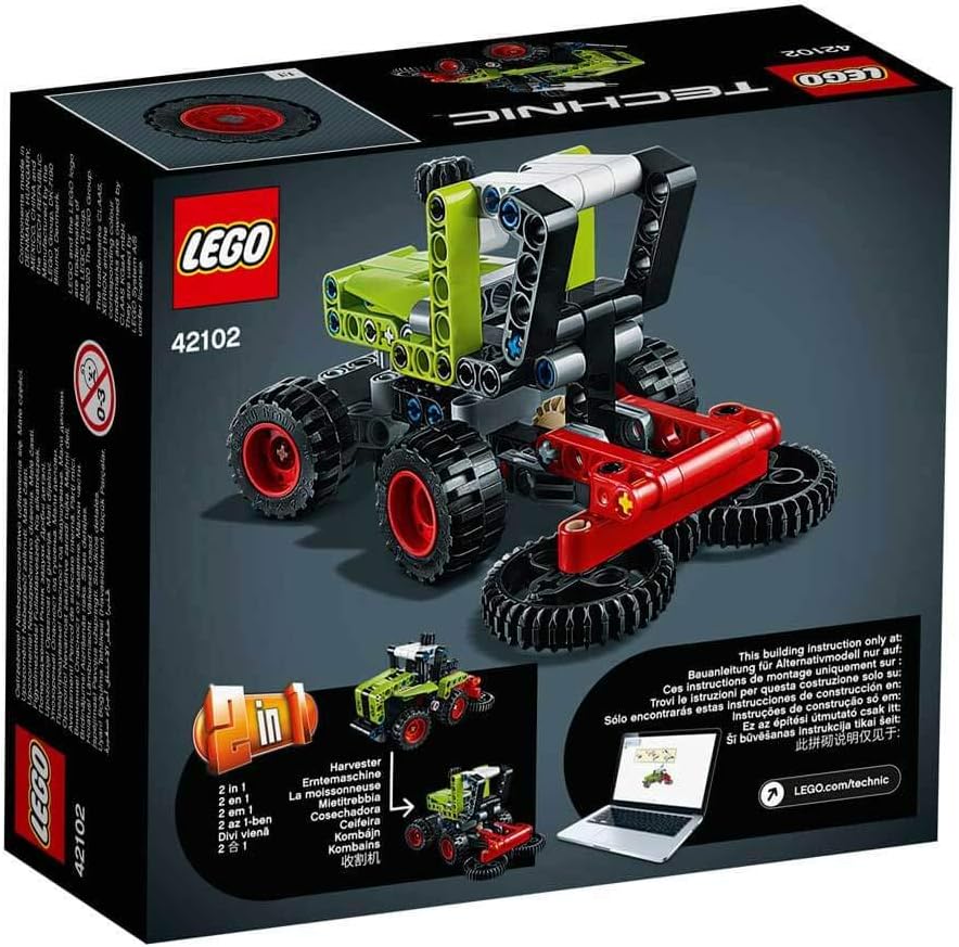 LEGO 42102 Technic Mini CLAAS XERION, 2in1 Traktor und Mähdrescher, Spielzeug für Mädchen und Jungen
