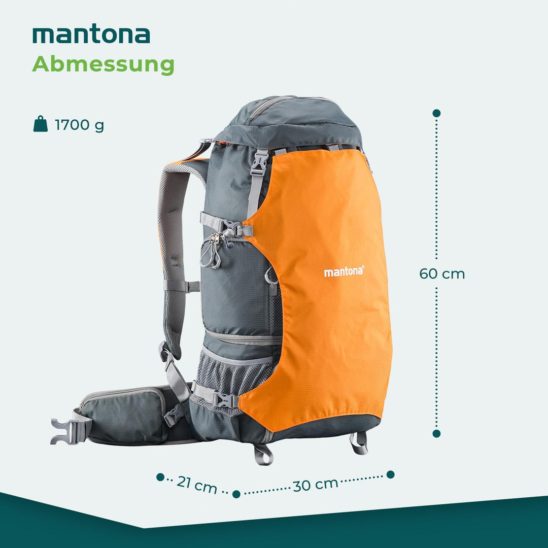 Mantona Kamerarucksack elementsPro 40 - Professioneller Outdoor-Kamerarucksack mit anpassbaren Innen