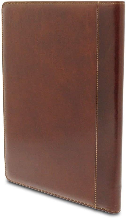 GIUDI ® - Leder-Unterarmtasche aus echtem Rindsleder, Made in Italy, Notizblock, Stiftehalter, braun