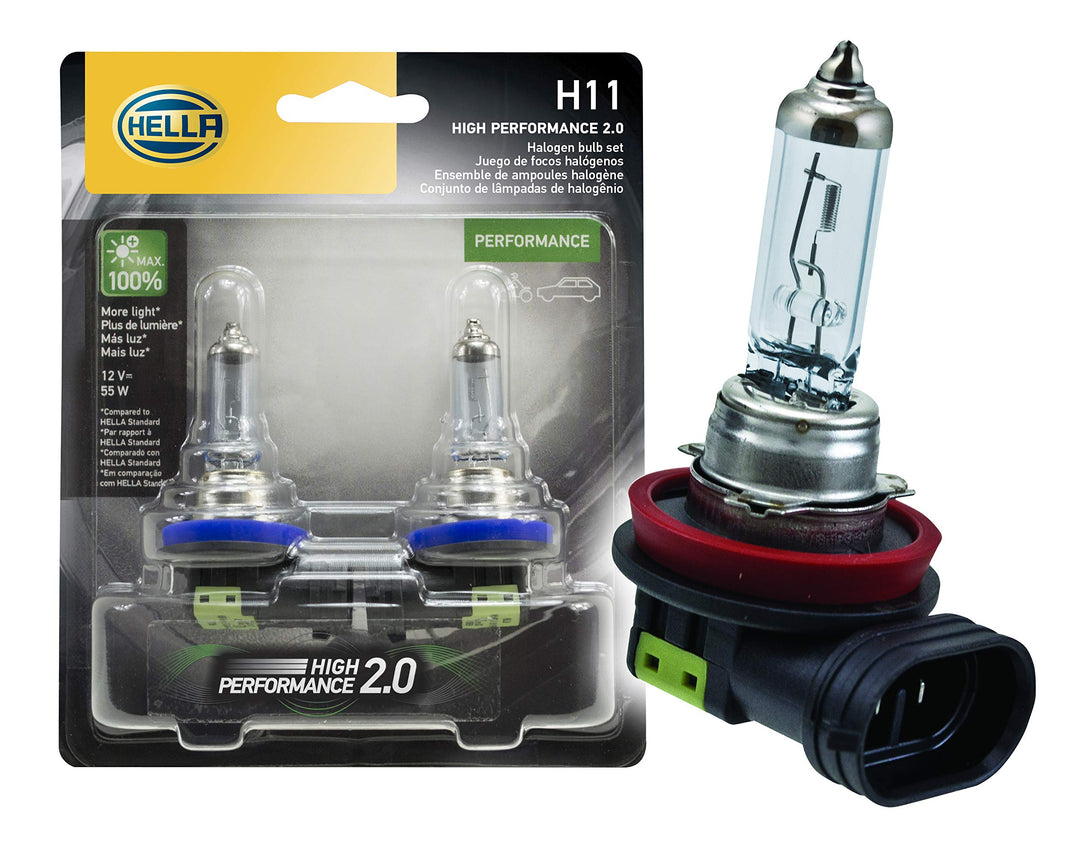 HELLA H11 2,0 TB Doppel-Blister-Set, Hochleistungslampe, 12 V, 55 W, 2 Stück