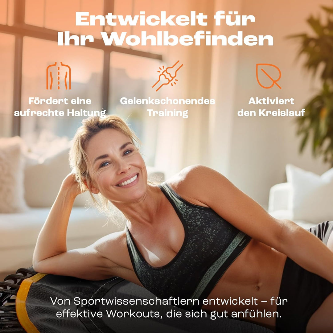 MXL Fit Bounce Pro Bungee-Rebounder mit T-Griff – Premium-Indoor-Mini-Trampolin für Erwachsene und K