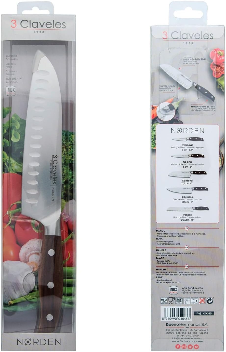 CUCHILLO FORJADO SANTOKU NØRDEN 17.5 cm - 7" E 3C