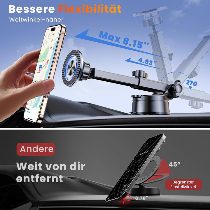 Handyhalterung Auto Saugnapf Für MagSafe Autohalterung Magnetische Handy Halterung Auto [2026 Upgrad