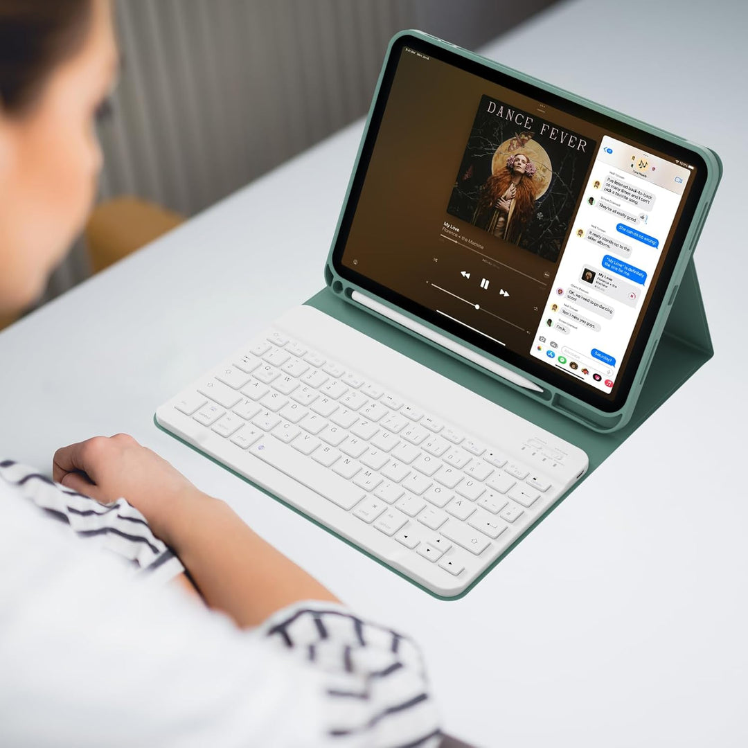 ZOPSGYU Hülle mit Tastatur für iPad (A16) 11/10 Generation (2025/2022, 11/10.9 Zoll), Schutzhülle mi