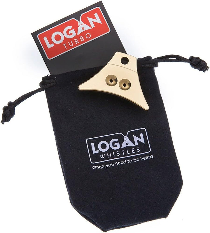 Logan Turbo Solid Brass Whistle & Nappa Leather Lanyard