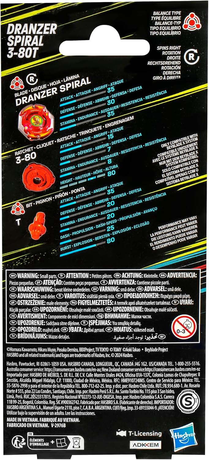 Beyblade X Dranzer Spiral 3-80T Jahrestag X-Over Balance Typ Rechtsdrehendes Top und Launcher; Beste