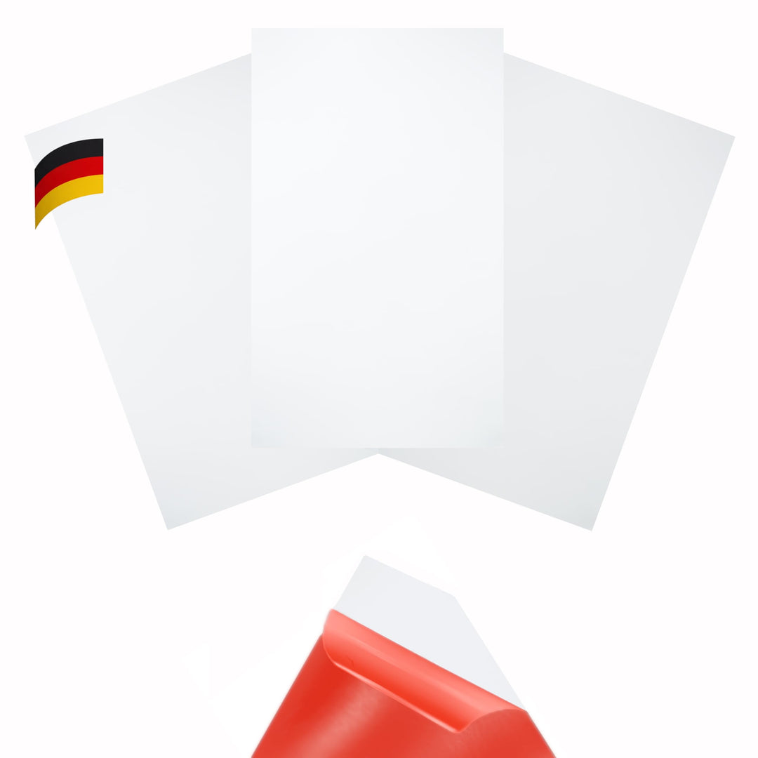 KROPP Selbstklebende Diffusorfolien für LED Lampen, Zuschnitt 20x12 cm, Milchglasfolie für schöne Op