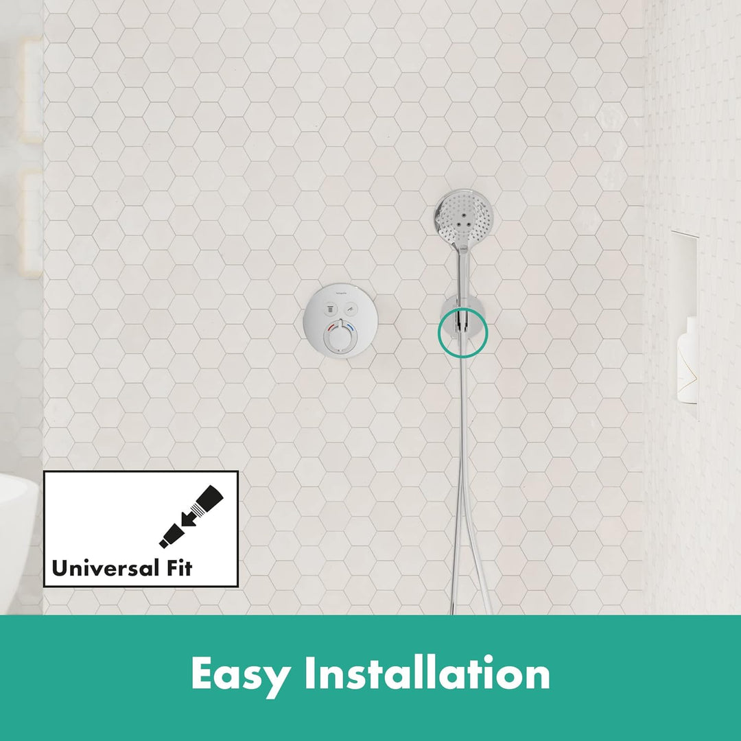 hansgrohe Wandanschluss mit Duschkopfhalterung FixFit S, Chrom, Chrom
