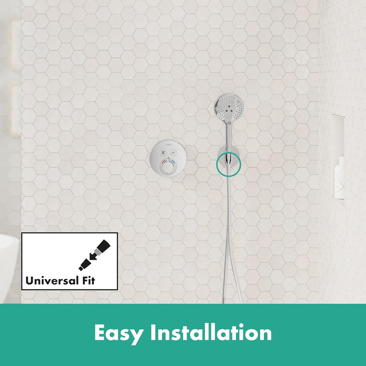 hansgrohe Wandanschluss mit Duschkopfhalterung FixFit S, Chrom, Chrom