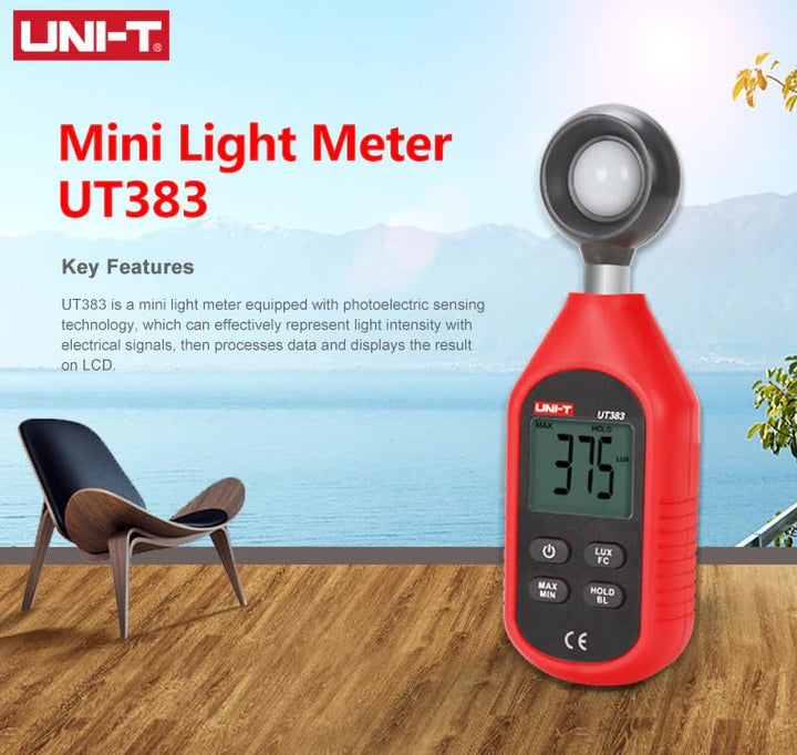 UNI-T Uni-trend UT383BT : Mini Light Meters with Certificates: CE, UKCA 200,000 LUX Digital Luxmeter