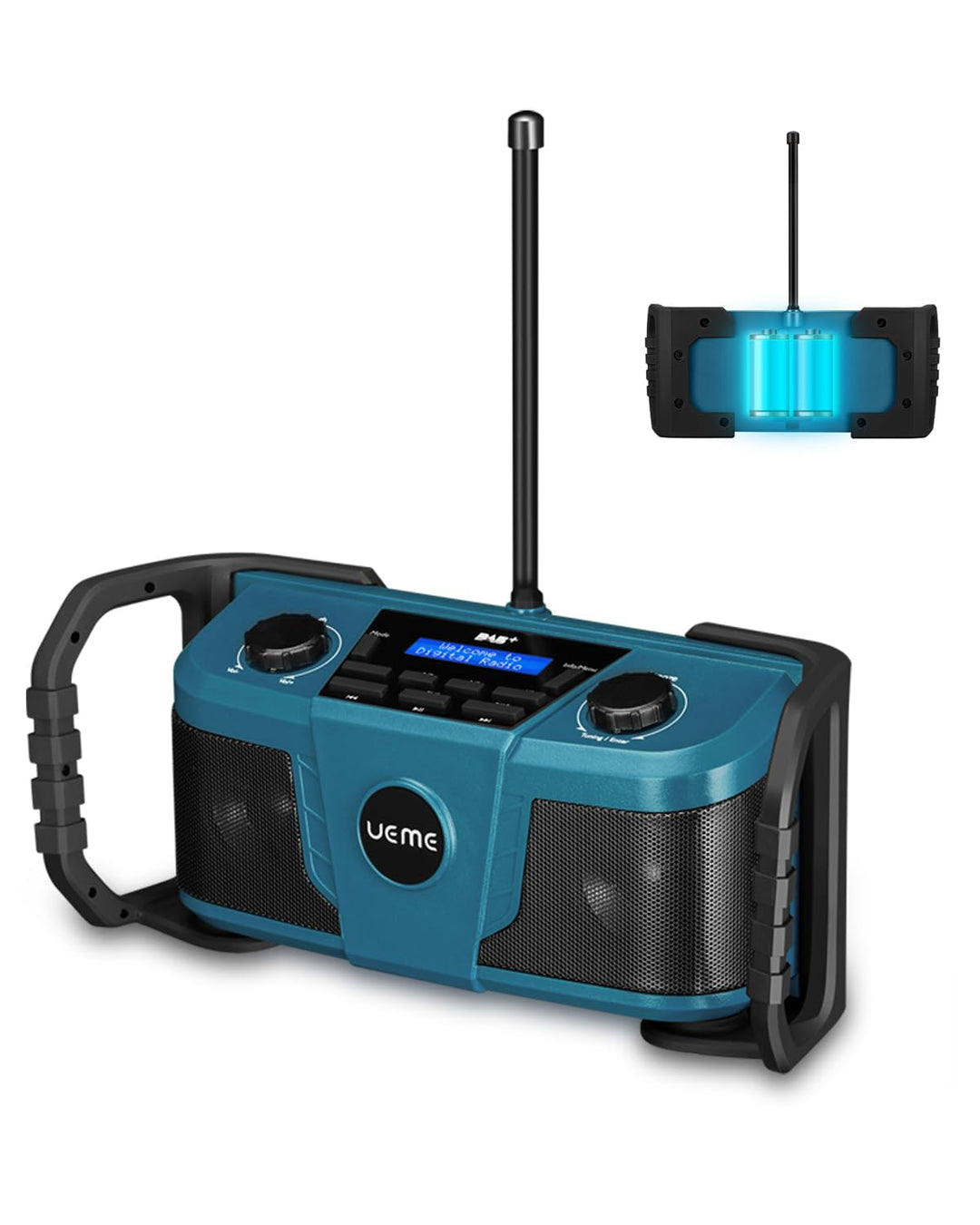 Baustellenradio DAB+ FM - IP54 Wasserdicht &amp; Staubdicht, Akku-Laufzeit bis 10h, 6W Stereo Lautsprech