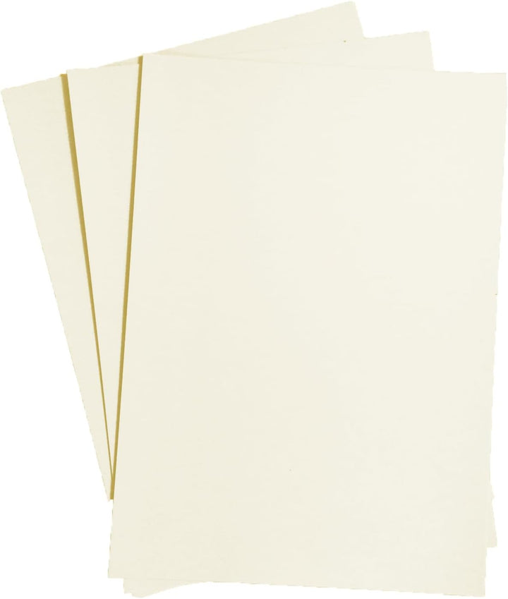 100 Blatt DIN A3 Papier elfenbein 120g/m² - komplett durchgefärbt, für Einladungen, Hochzeitskarten,