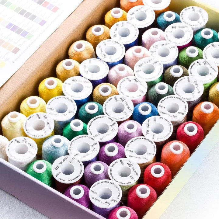 Simthread 63 Brother Farben Polyester Stickmaschine Garn Kit 40 Gewicht für Brother Babylock Janome
