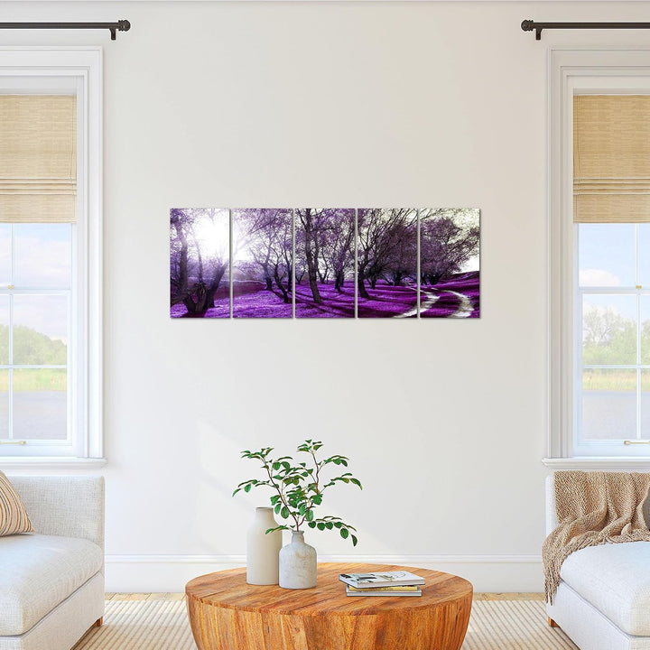 Runa Art Bild Wald Landschaft Wandbilder auf Vlies Leinwand 5 Teilig Wanddekoration Schlafzimmer Woh