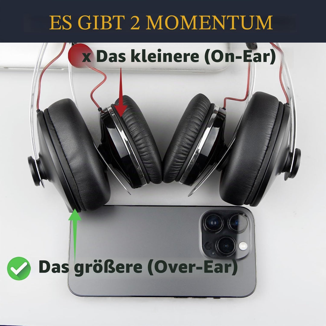 SOULWIT Lammfell Ersatzpolster Ersatz Ohrpolster für Sennheiser Momentum 1.0 Over/Around Ear Kopfhör
