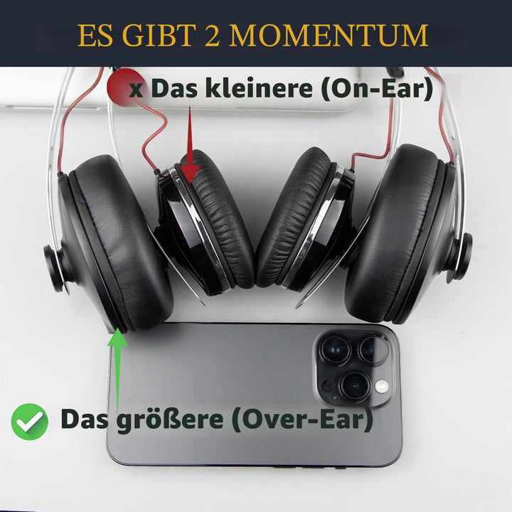SOULWIT Lammfell Ersatzpolster Ersatz Ohrpolster für Sennheiser Momentum 1.0 Over/Around Ear Kopfhör