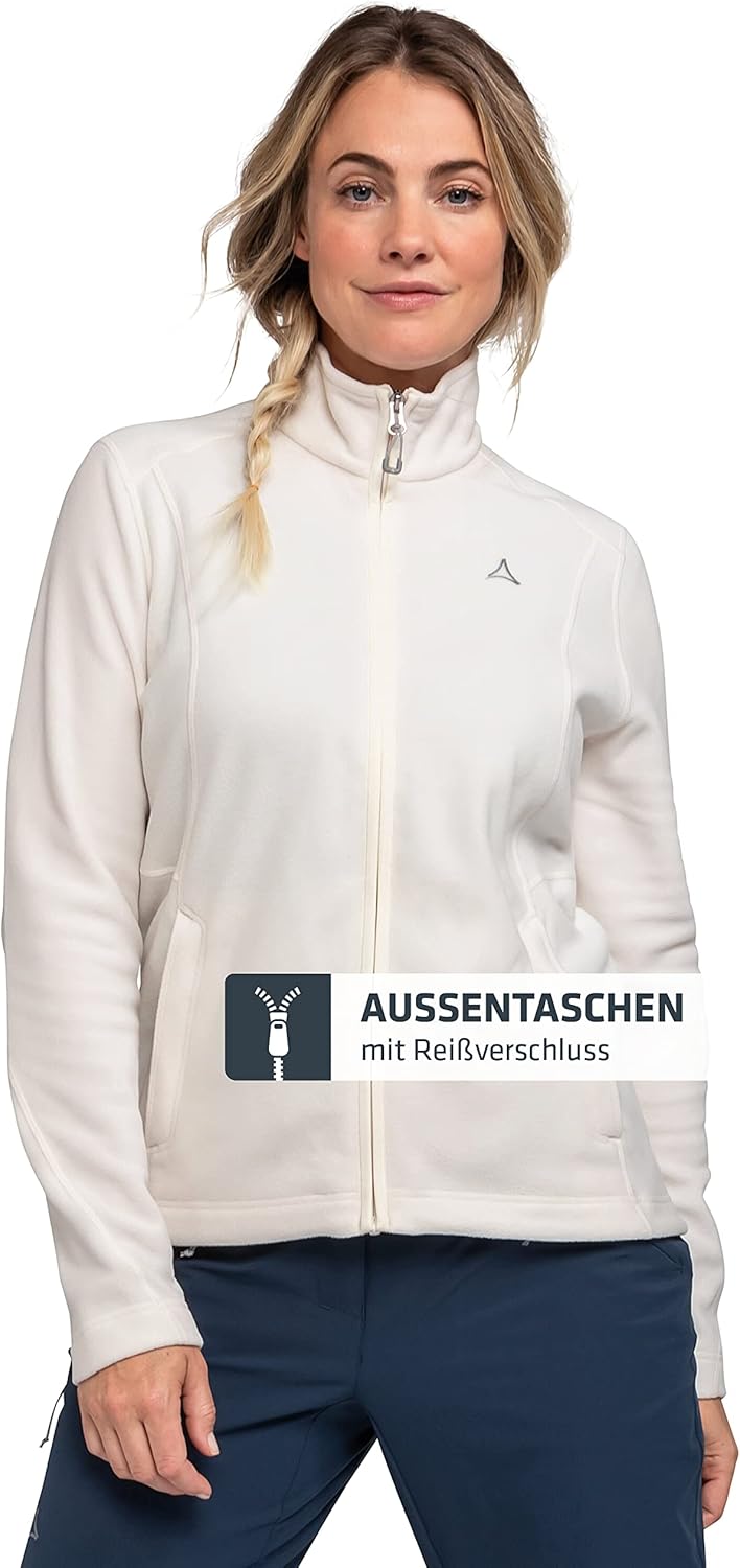 Schöffel Damen Fleece Jacket Leona3 whisper white 48, whisper white 48