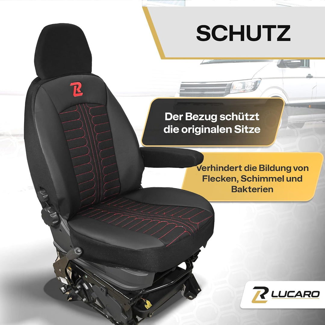 Sitzbezug für FIAT Ducato, Peugeot Boxer, Citroen Jumper, Opel Movano | LUCARO Vordersitzbezug Set 1