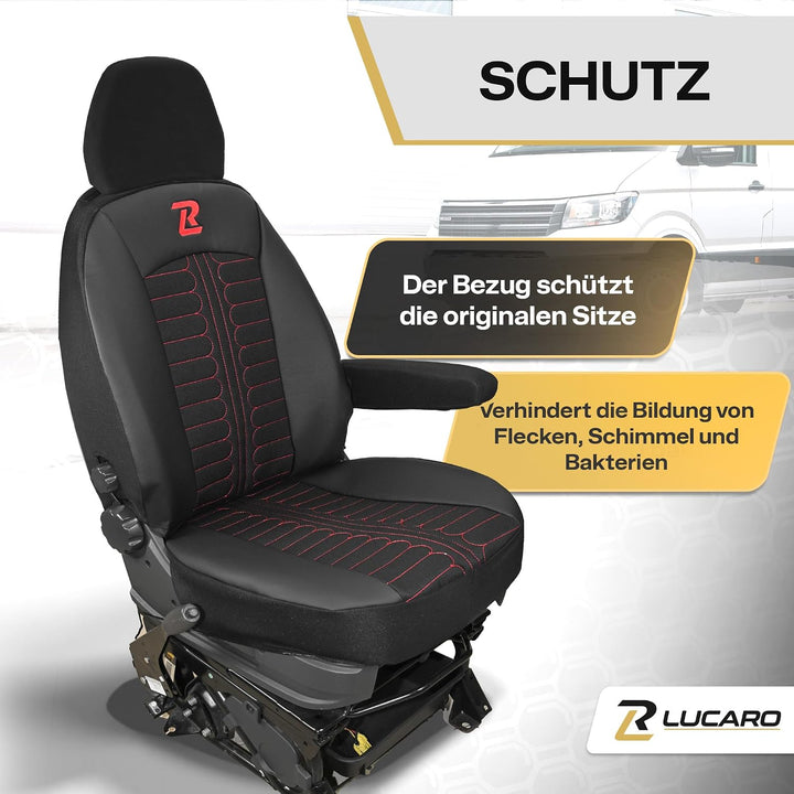 Sitzbezug für FIAT Ducato, Peugeot Boxer, Citroen Jumper, Opel Movano | LUCARO Vordersitzbezug Set 1