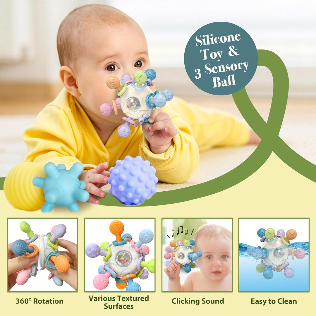 Baby Spielzeug 6 Monate, 6 in 1 Montessori Spielzeug Baby ab 6 9 12 Monate | mit Tissue Box Spielzeu