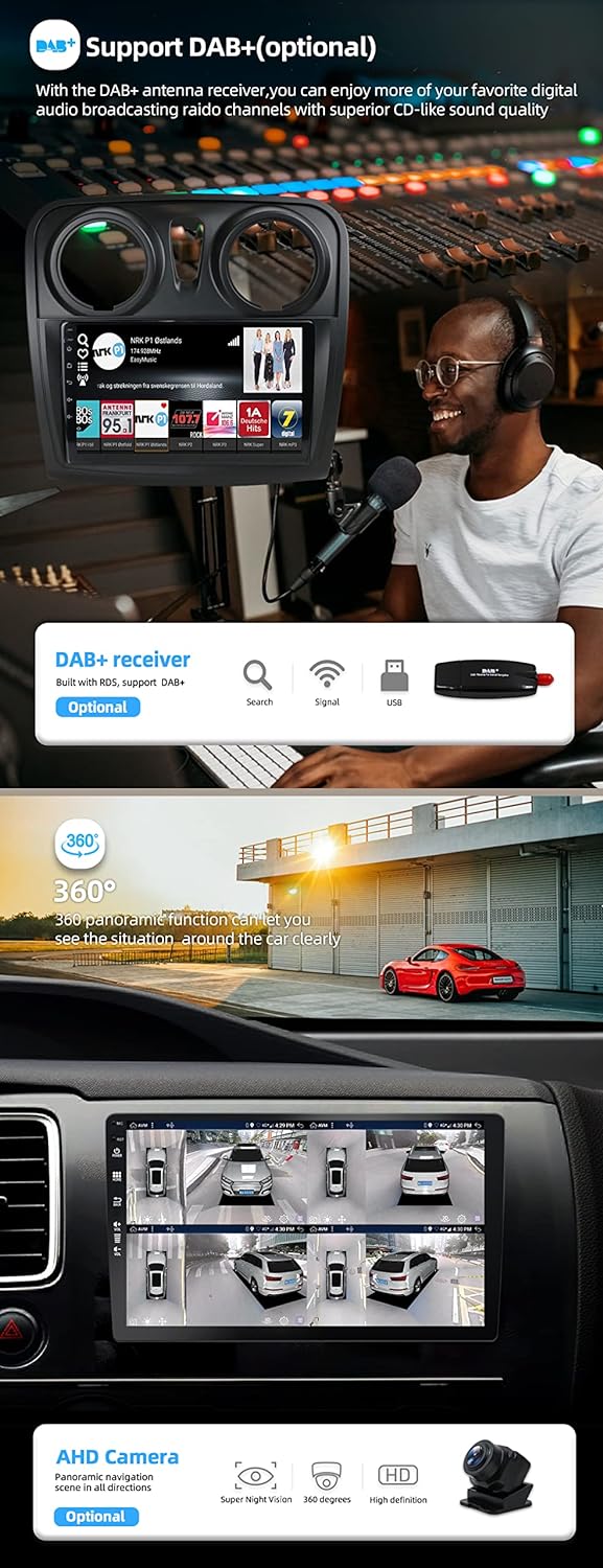 JOYX - [6G+128G] - Android 12 IPS Autoradio Passt für Dacia - Sandero (2012-2017) - Kabellos CarPlay