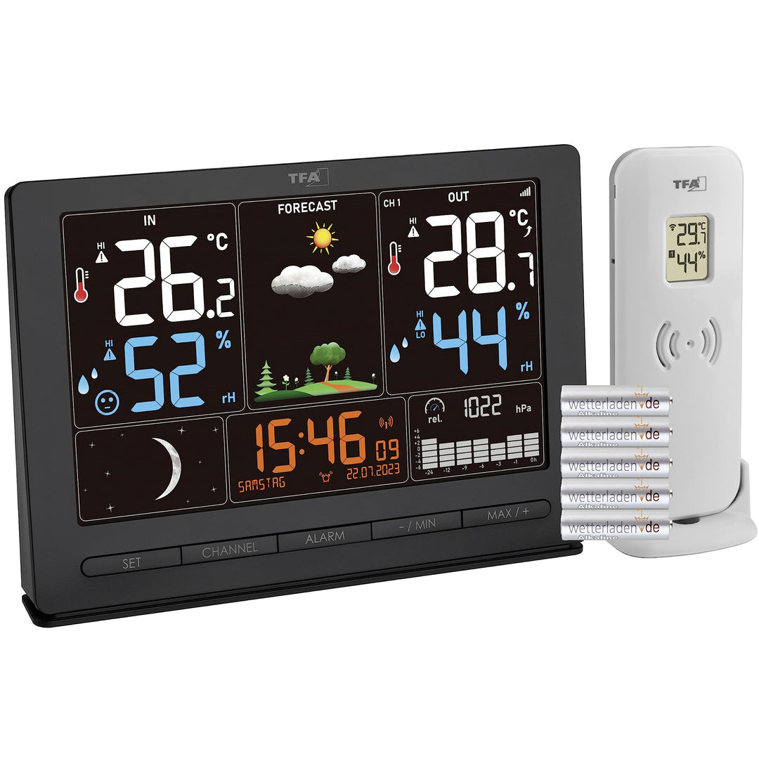 TFA Dostmann Funk-Wetterstation Season 2, 35.1118, mit Aussensender, Wettervorhersage, Farbdisplay,