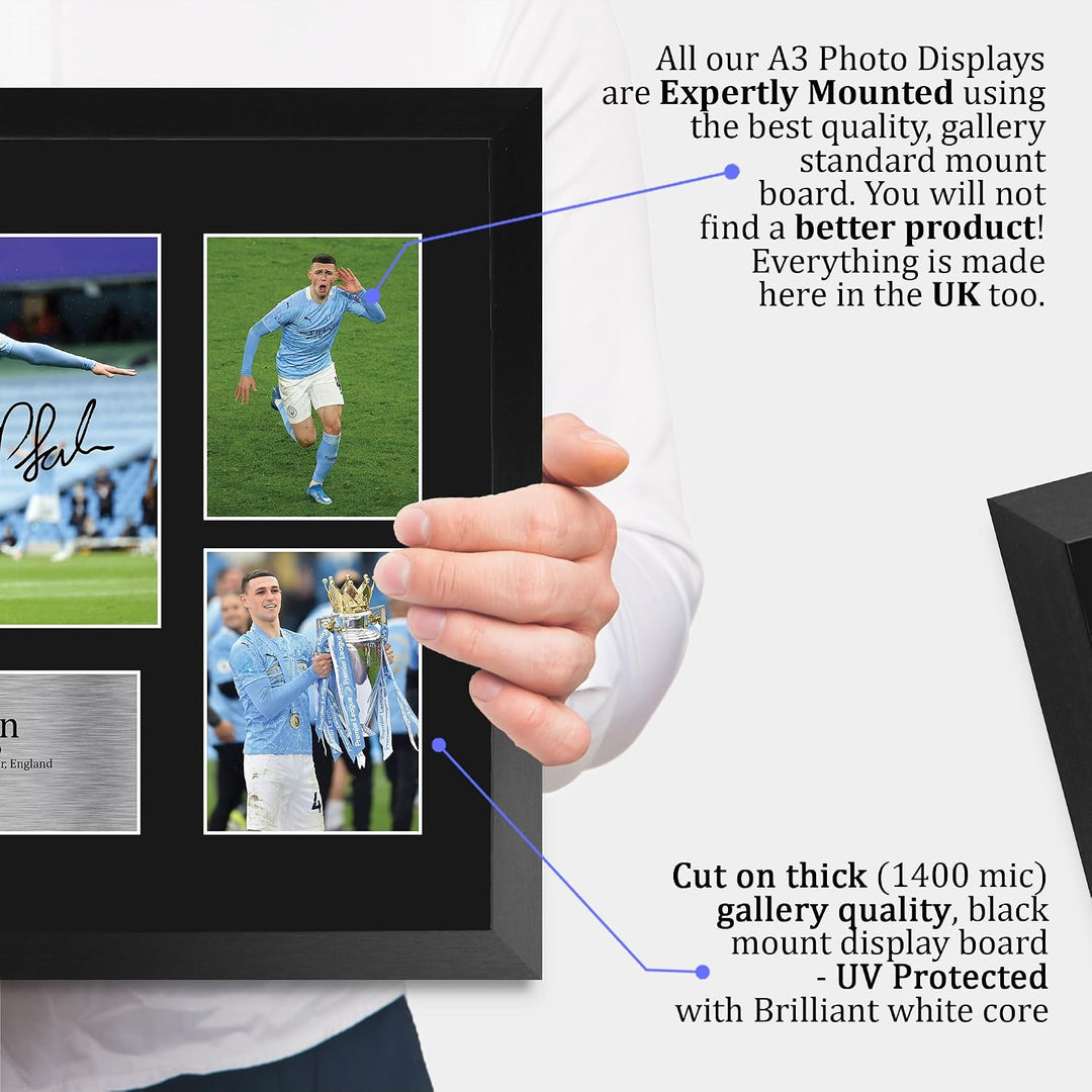 HWC Trading FR A3 Phil Foden Manchester City Geschenke Gedruckt, Signiert Autogramm Bild, Für Fussba