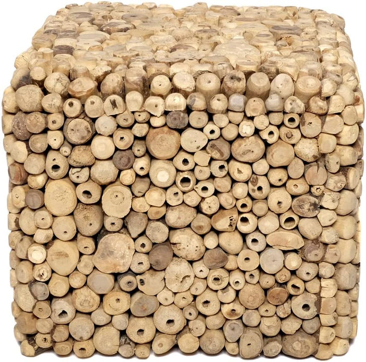 Brillibrum Design Treibholz Hocker Handmade Asthocker Teakholz Beistelltisch (Klein: 25 x 30 x 30 cm