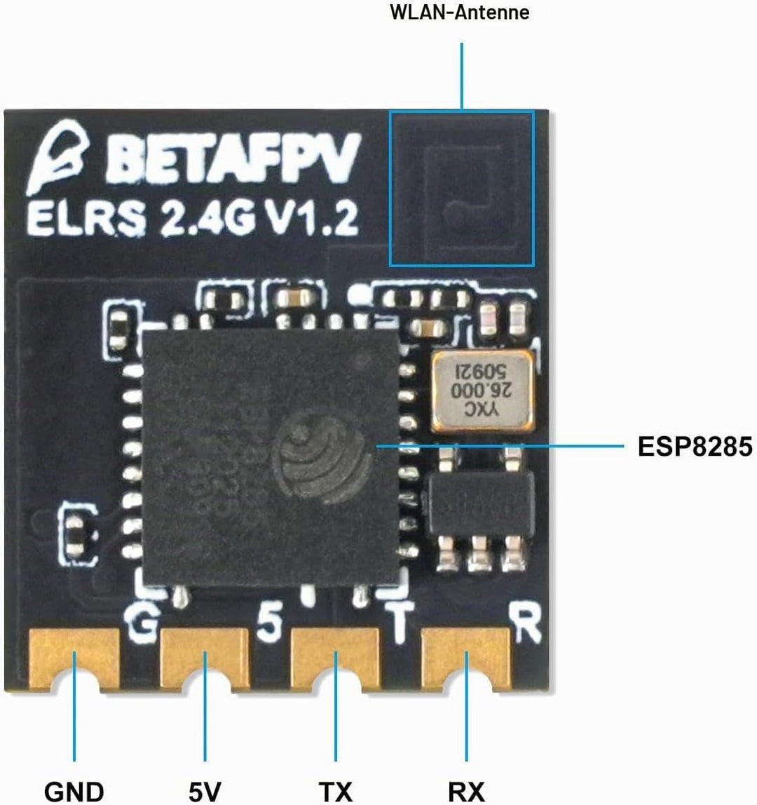 BETAFPV ExpressLRS Lite Receiver mit Flat SMD Ceramic Antenna High Refresh Rate Long Range Performan