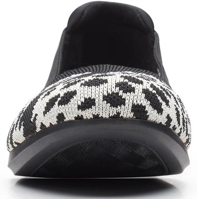 Clarks Damen Carly Wish Ballerinas 36 EU Weiss Schwarz Interest Knit, 36 EU Weiss Schwarz Interest K