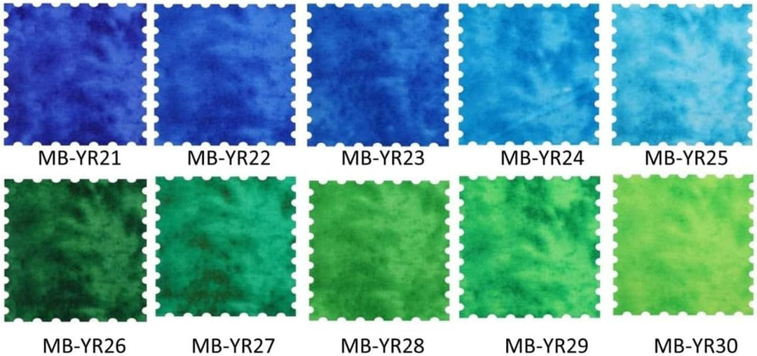CraftsFabrics 6,3 x 112,7 cm, 20 Stück, blaue und grüne Streifen, 100 % Baumwolle, vorgeschnittener