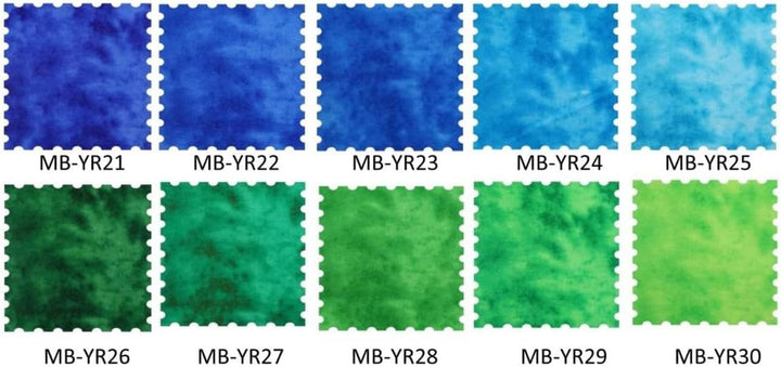 CraftsFabrics 6,3 x 112,7 cm, 20 Stück, blaue und grüne Streifen, 100 % Baumwolle, vorgeschnittener