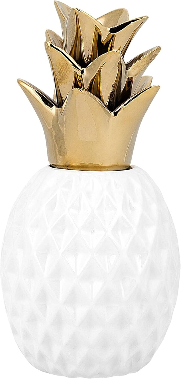 Dekorative Ananas-Skulptur aus Keramik weiss Tyana