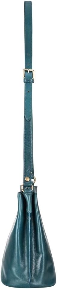 Maxwell Scott Personalisiert Hochwertige Leder Bucket Bag Handtasche Palermo Petrol, Petrol
