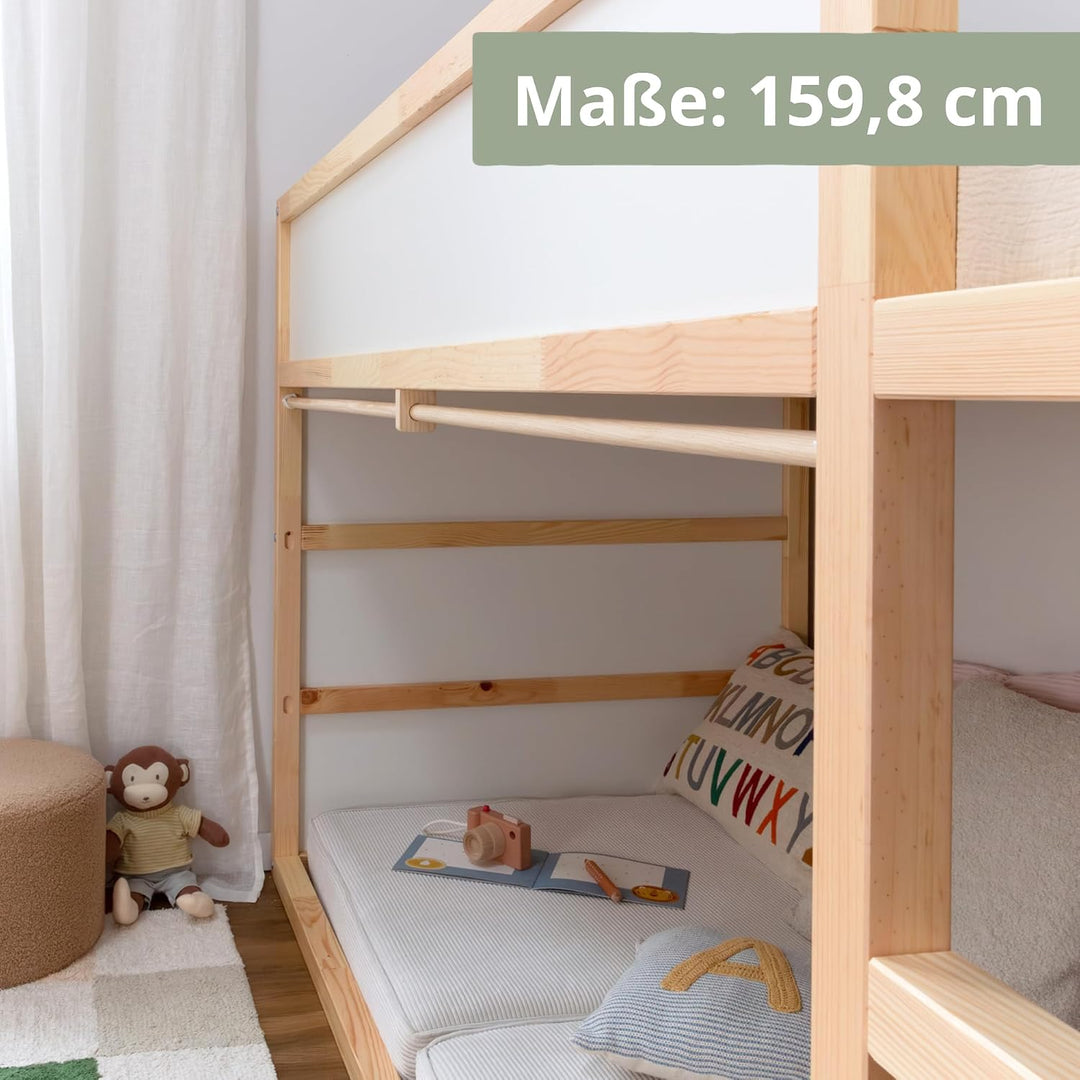 Vorhangstange für IKEA KURA Bett - Leiterseite | 100% Kiefernholz, splitterfrei verarbeitet · inkl.