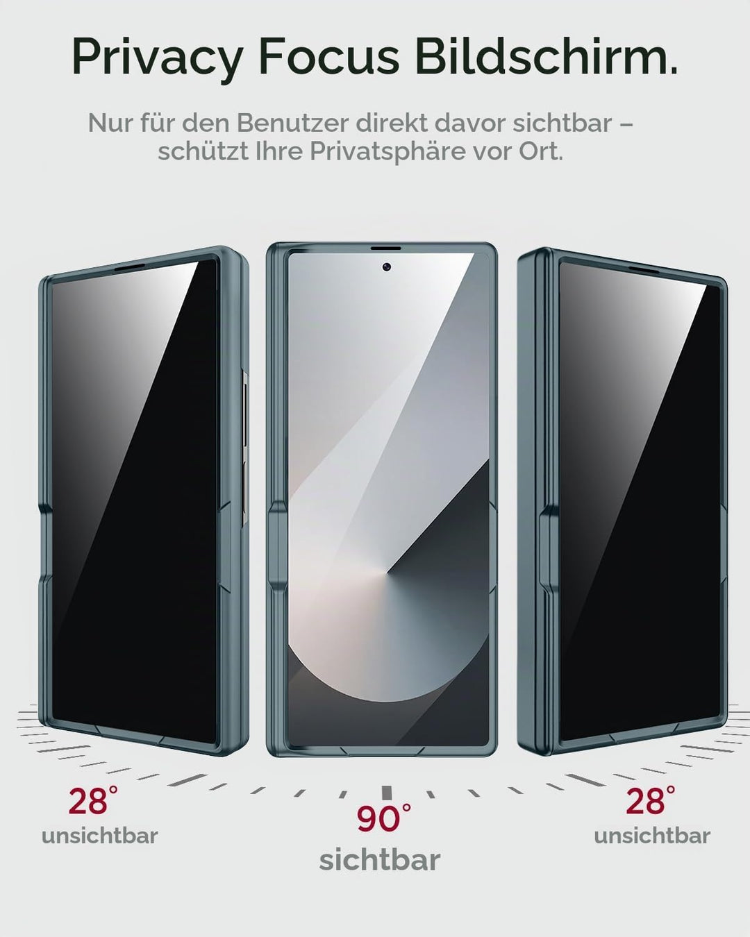 Miimall Kompatibel mit Samsung Galaxy Z Fold 7 Hülle mit Displayschutz Anti-SPY, [Magnetischer Schar
