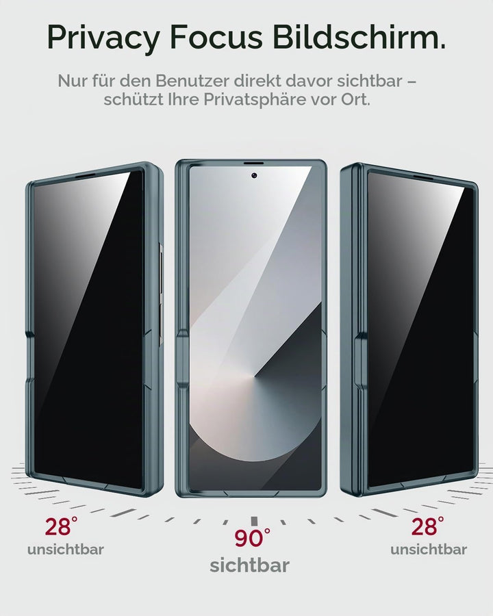 Miimall Kompatibel mit Samsung Galaxy Z Fold 7 Hülle mit Displayschutz Anti-SPY, [Magnetischer Schar