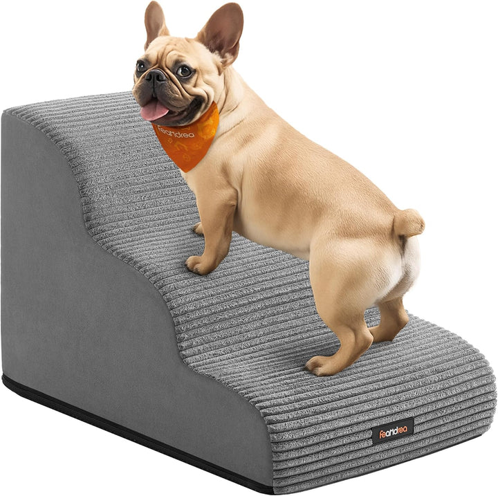 Feandrea Hundetreppe, 3 Stufen, Haustiertreppe, für kleine Hunde, Bett, Sofa, wasserdichte Katzentre