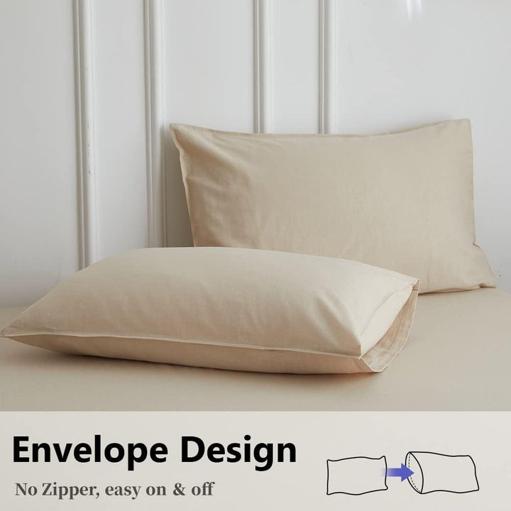 Simple&Opulence Leinen und Baumwollmischung Kissenbezüge Hotel Quality Pack von 2 Atmungsaktiver Kis