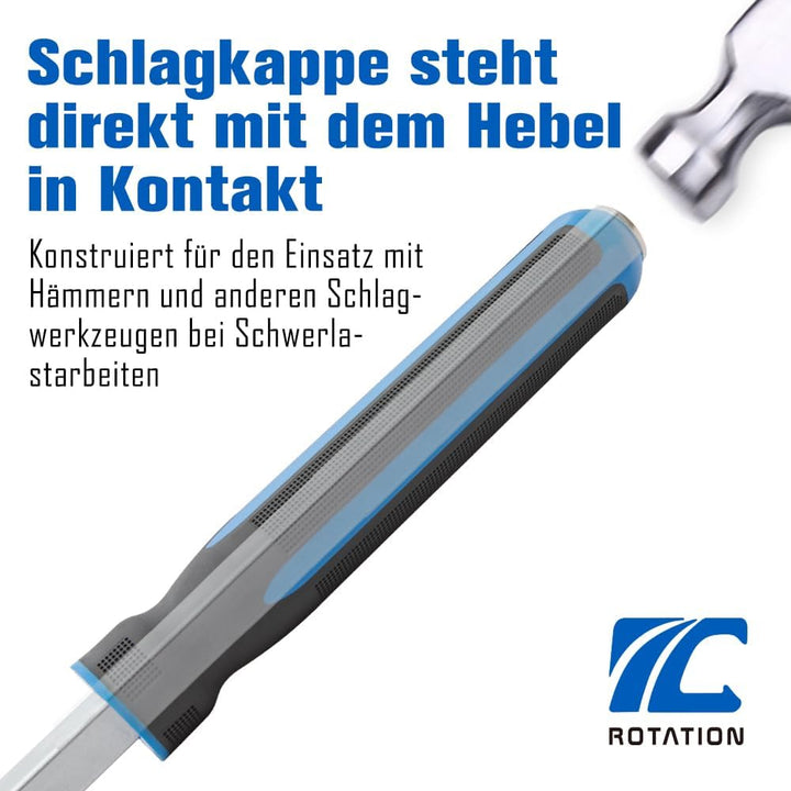 ROTATION 900mm/36 Zoll Schwerlast Stemmhebel, Brecheisen mit Softgriff | gerade Spitze, 900mm, Griff