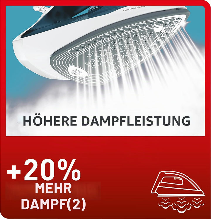 Tefal Express Steam I Dampfbügeleisen I Anti-Kalk-System I 2400 Watt I Tropfstopp-Funktion I kurze A