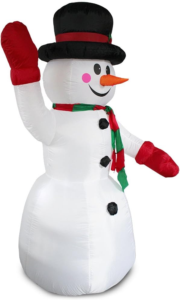 [en.casa] Riesiger Schneemann 240cm LED Beleuchtet Weihnachten Deko Lebensgross Aufblasbar