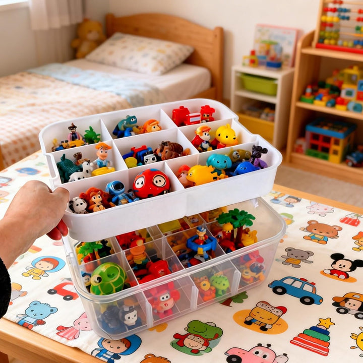 Aufbewahrungsboxen mit Deckel für Lego, Bausteine Boxen Aufbewahrung Spielzeugkiste mit Gebäude Grun