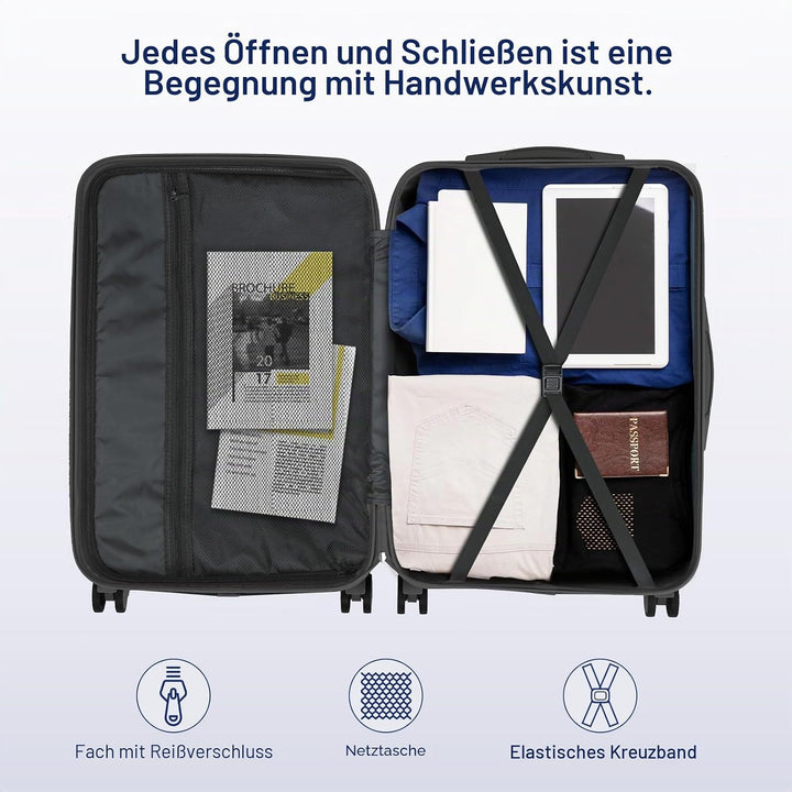 LEADZM Kofferset 5 teilig, Reisekoffer Set mit Kosmetikkoffer &amp; verstärkten Ecken, Koffer Set Hartsc